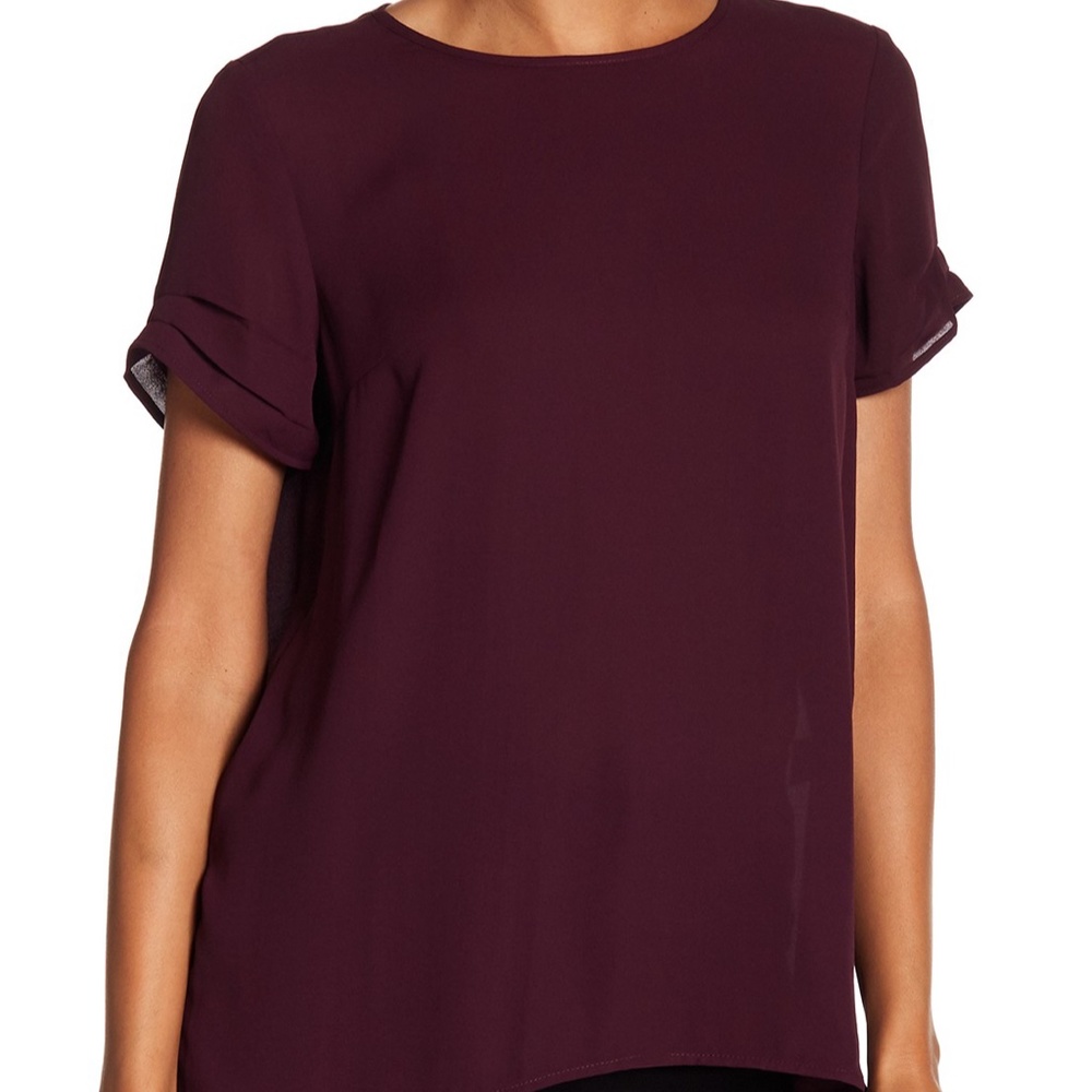 Plum Short pinched sleeve blouse